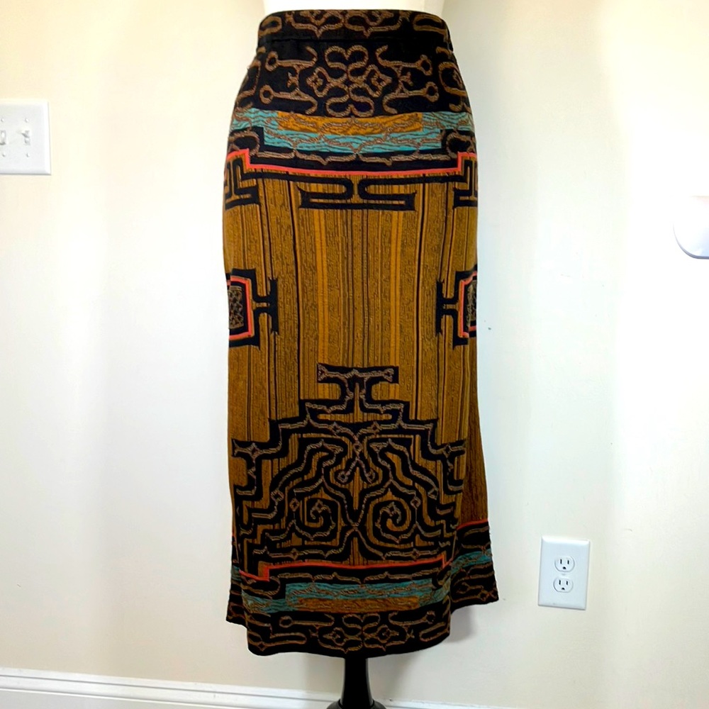 Peruvian Connection knitted pima pull on straight skirt sz XL